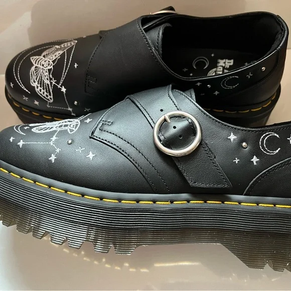 DR. MARTENS Monk Celestial Moth Platform Shoes Unisex Size Men 10/Woman 11 - Picture 6 of 11